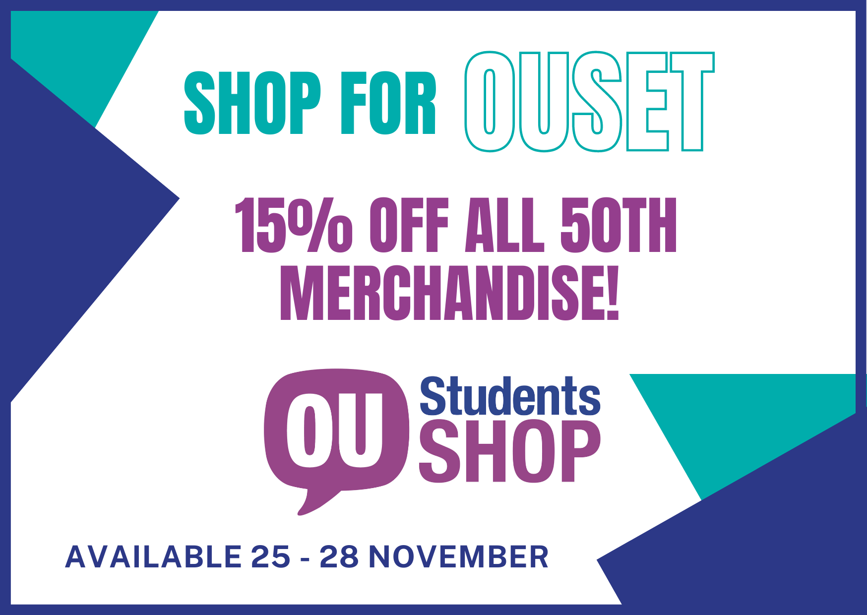Shop for OUSET. 15 percent off all 50th merchandise