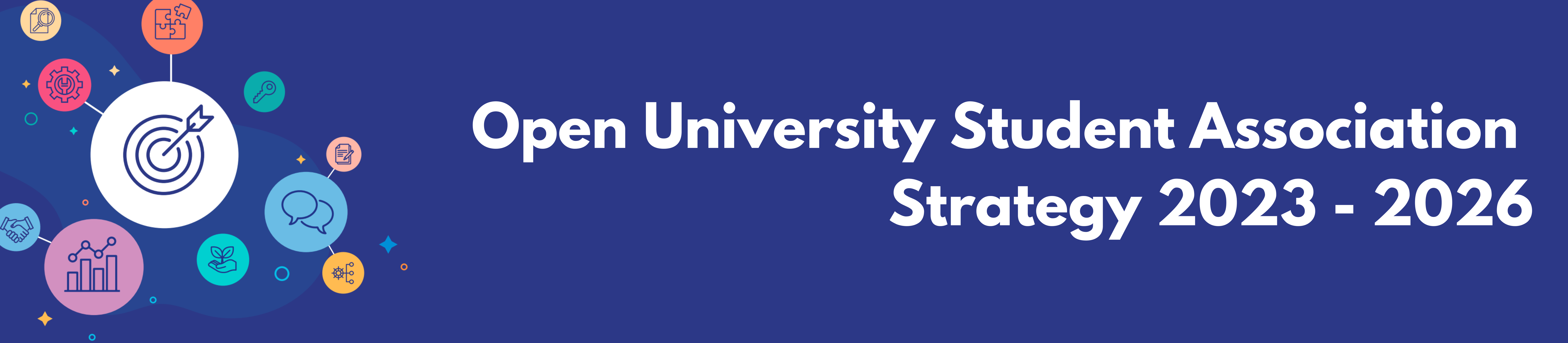 banner that reads: Open university students Association strategy 2023-2026; img-style: width:180%;