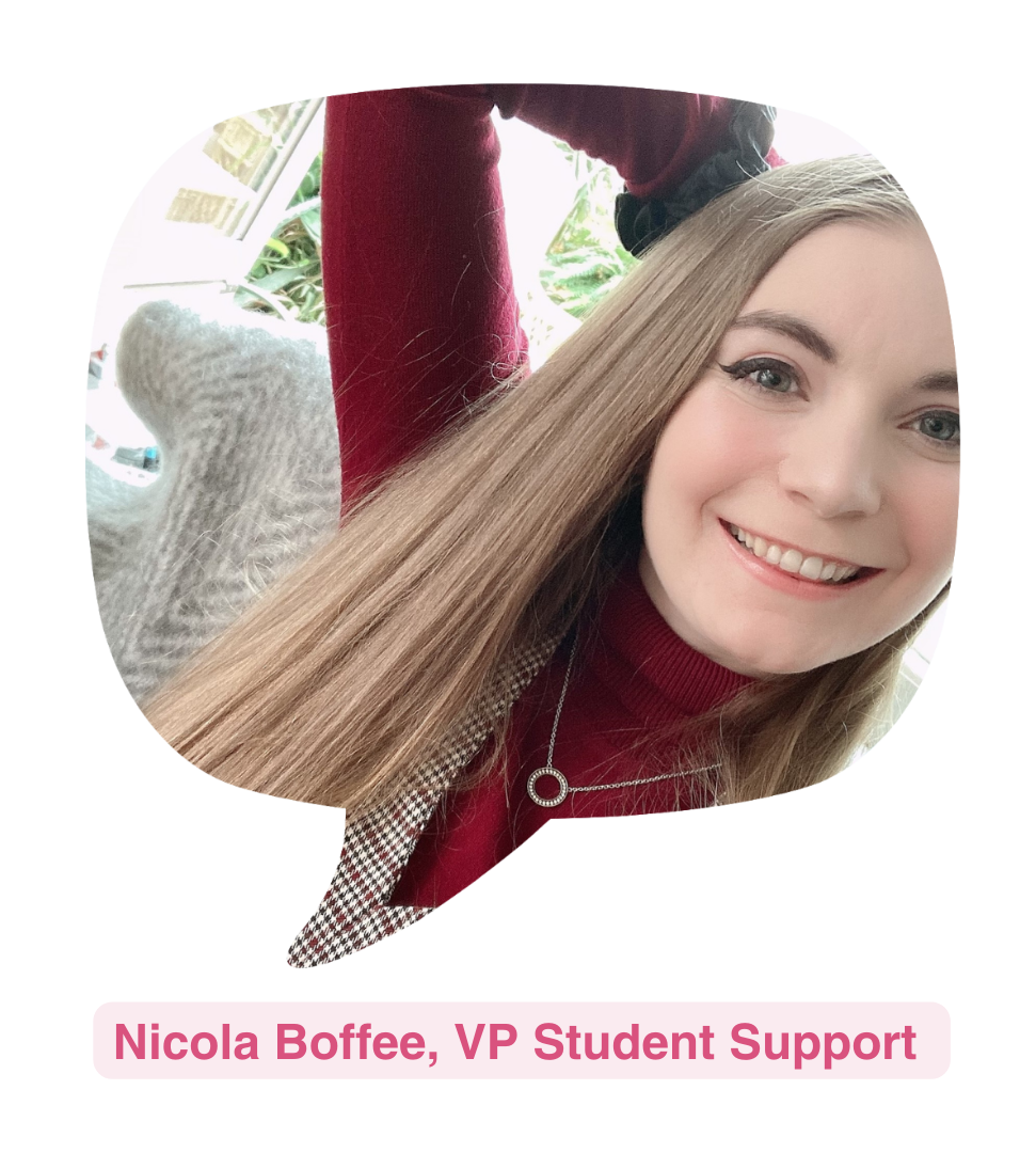 Image of Nicola Anne Boffee. Text reads: Nicola Boffee VP Student Support