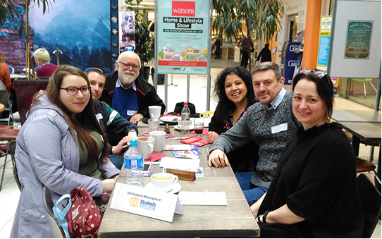 Group of student volunteers at a meet-up