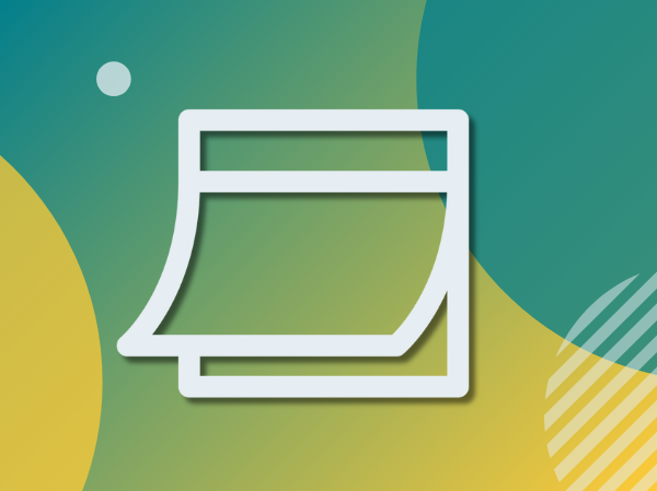 A white calendar icon on a gradient teal background.