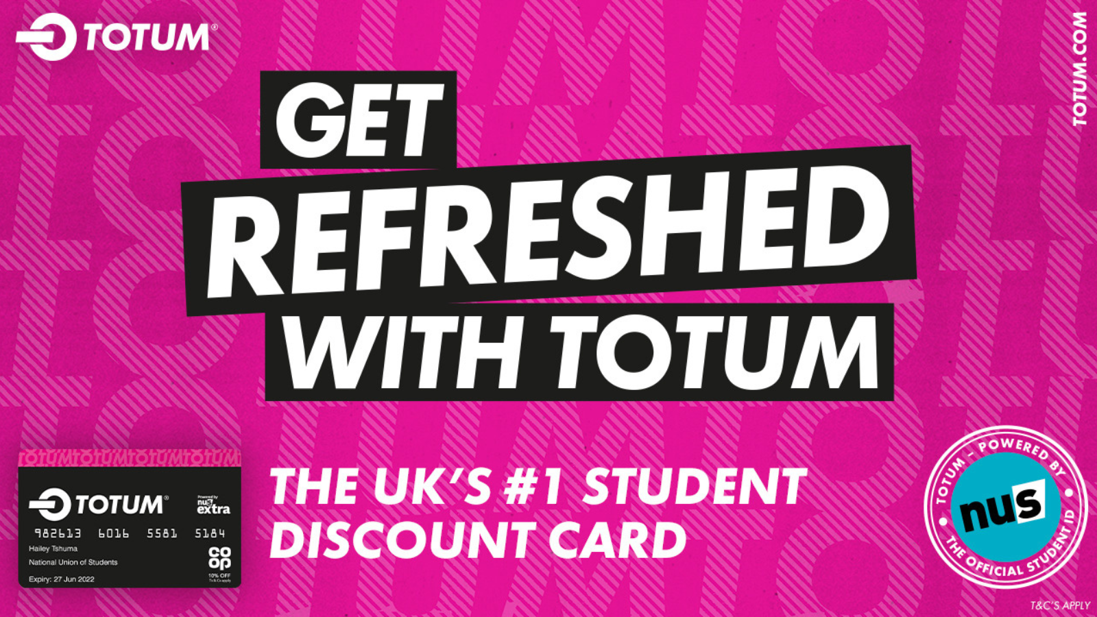 With the TOTUM card, you will have access to discounts, offers and vouchers from a wide range of national brands both online and on the high street.