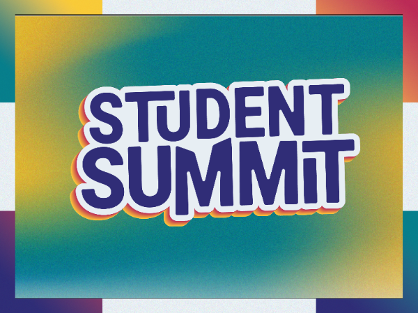 'Student Summit' on a green gradient background.